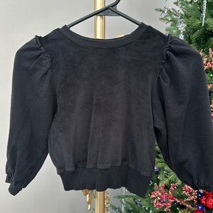 Soft Velour Puff Sleeve Sweater